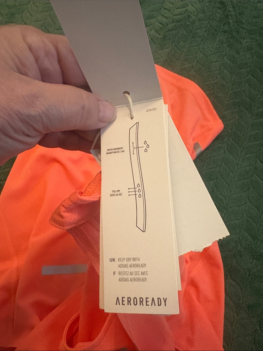 Adidas Aeroready Tank Top Racerback Reflective Peach Orange S Slim Fit NWT - Picture 5 of 7